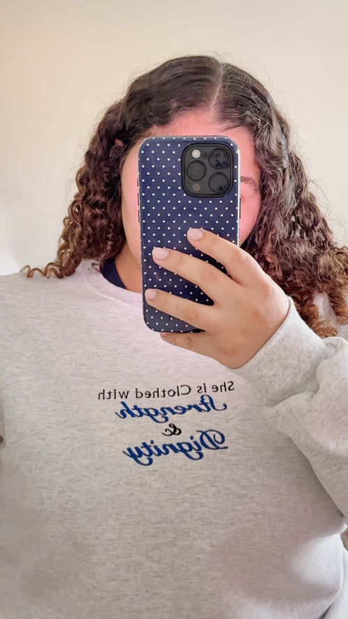 Clothed in Strength Crew - Navy Edition